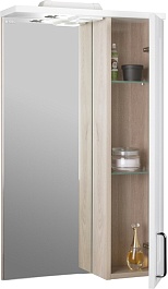 Iddis Зеркальный шкаф Sena 50 белый/светлое дерево – фотография-4